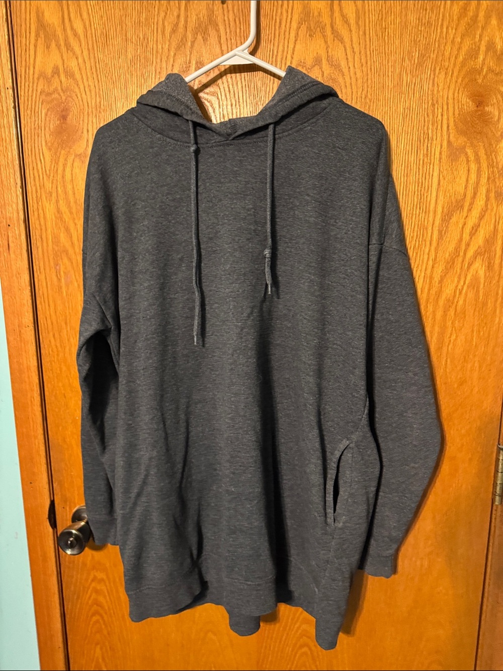Women's Charcoal Hooded Pullover Sweatshirt - Casual Everyday